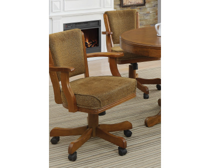 Coaster - Mitchell Upholstered Game Chair in Olive-Brown/Amber