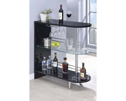 Coaster 3-Tier Bar Table - Black/Clear