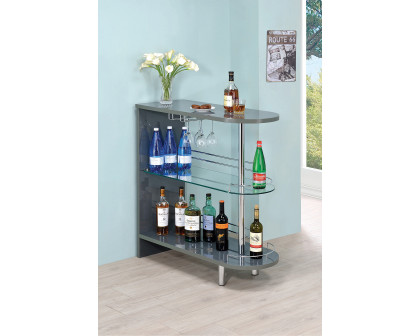 Coaster 3-Tier Bar Table - Gray/Clear