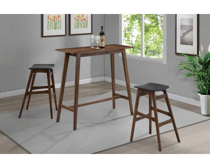 Coaster - Tapered Legs Bar Stools (Set Of 2) in Dark Gray/Walnut