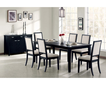 Coaster - Louise Rectangular Dining Table With Extension Leaf in Black