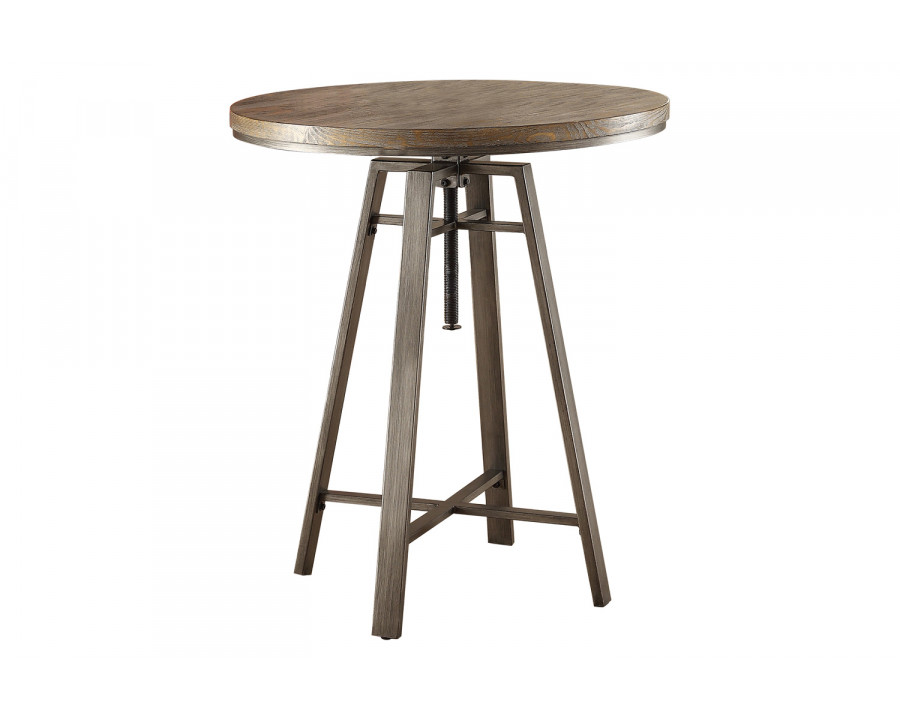 Coaster - Adjustable Swivel Bar Table in Brushed Nutmeg