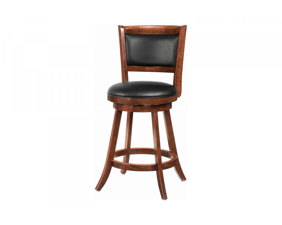 Coaster - Upholstered Swivel Counter Height Stools (Set Of 2) in Chestnut/Black