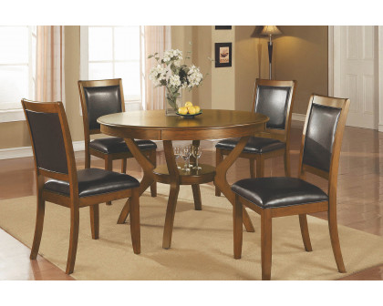 Coaster - Nelms Dining Table With Shelf in Deep Brown