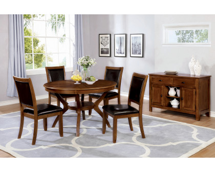 Coaster - Nelms Dining Table With Shelf in Deep Brown