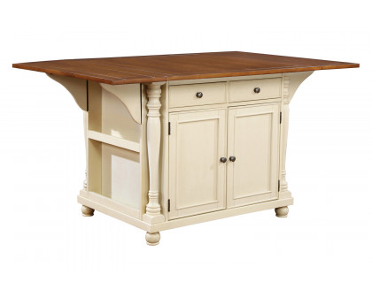 Coaster - Slater 2-Drawer Kitchen Island with Drop Leaves