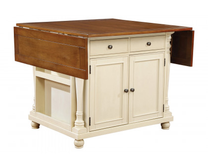 Coaster - Slater 2-Drawer Kitchen Island with Drop Leaves