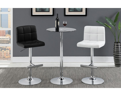 Coaster - Adjustable Height Bar Stools (Set Of 2) in Chrome/Black