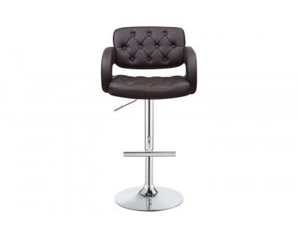 Coaster 29" Adjustable Height Bar Stool - Chrome/Brown