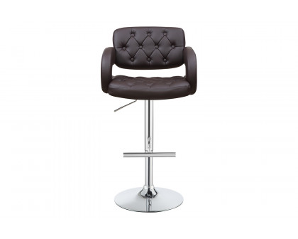 Coaster 29" Adjustable Height Bar Stool - Chrome/Brown