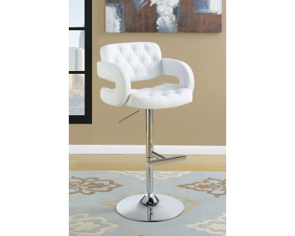 Coaster 29" Adjustable Height Bar Stool - Chrome/White