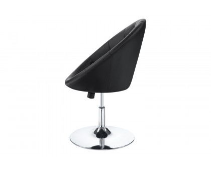 Coaster™ Round Tufted Swivel Chair - Black/Chrome