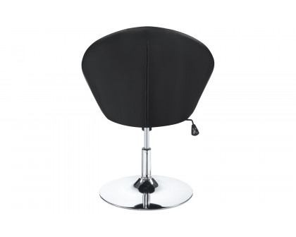 Coaster™ Round Tufted Swivel Chair - Black/Chrome