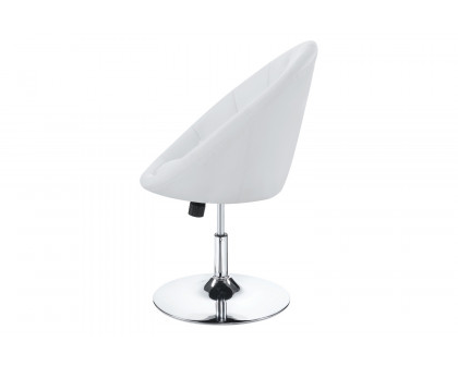 Coaster™ Round Tufted Swivel Chair - White/Chrome