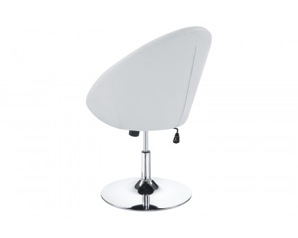 Coaster™ Round Tufted Swivel Chair - White/Chrome