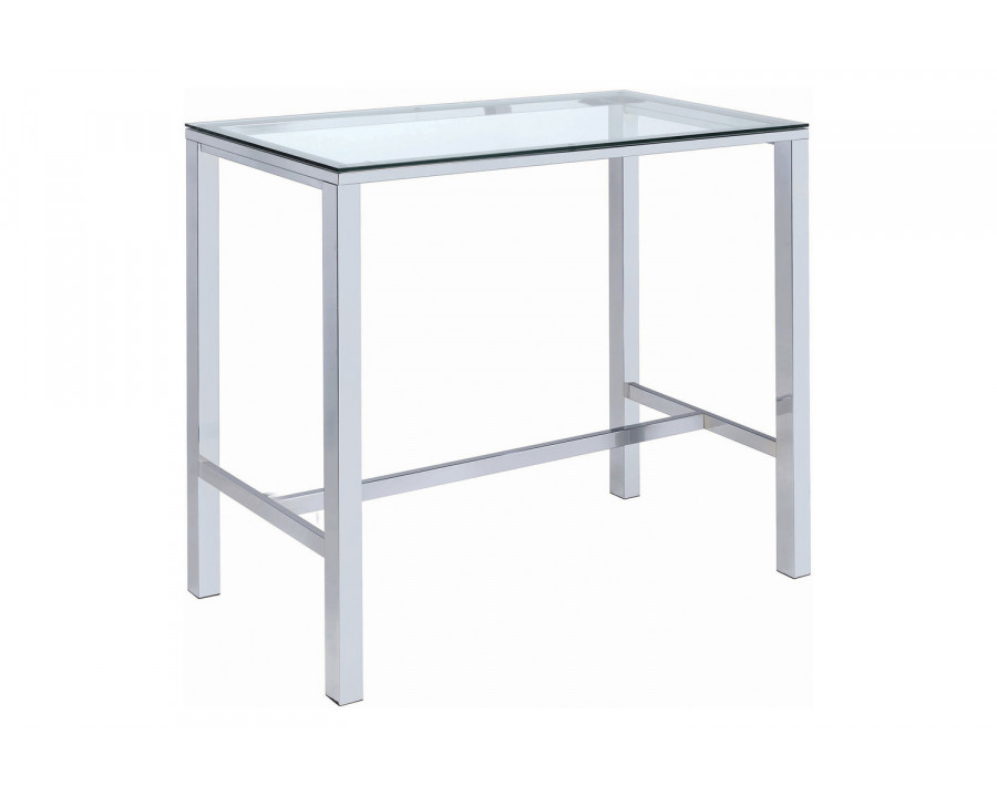 Coaster - Bar Table With Glass Top in Chrome