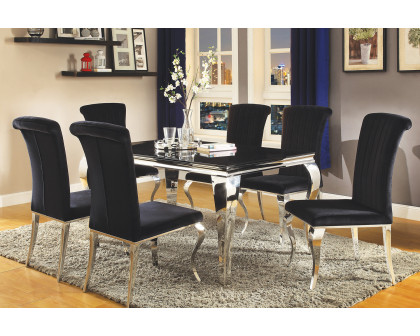 Coaster Carone Upholstered Side Chairs (Set Of 4) - Black/Chrome