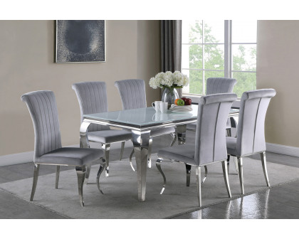 Coaster Carone Upholstered Side Chairs (Set Of 4) - Gray/Chrome