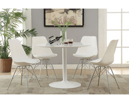 Coaster - Lowry Round Dining Table in White