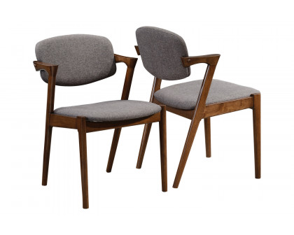 Coaster - Malone Dining Side Chairs (Set Of 2) in Gray/Dark Walnut