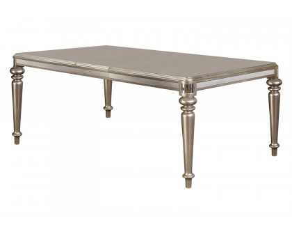 Coaster - Danette Rectangular Dining Table With Leaf in Metallic Platinum