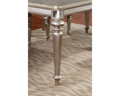 Coaster - Danette Rectangular Dining Table With Leaf in Metallic Platinum