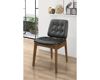 Coaster - Redbridge Tufted Back Side Chairs (Set Of 2) in Natural Walnut/Black