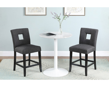 Coaster - Upholstered Counter Height Stools (Set Of 2) in Gray/Black