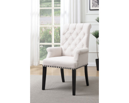 Coaster - Phelps Upholstered Arm Chair in Beige/Smokey Black