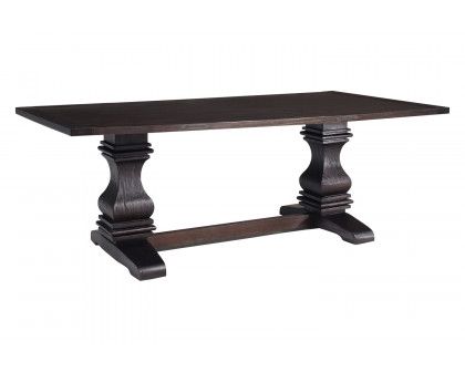 Coaster - Parkins Double Pedestals Dining Table in Rustic Espresso