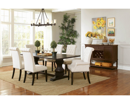 Coaster - Parkins Double Pedestals Dining Table in Rustic Espresso