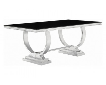 Coaster Antoine Rectangular Dining Table - Chrome/Black