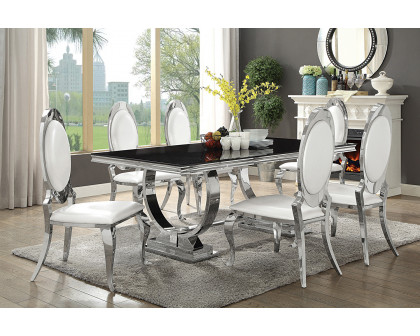 Coaster Antoine Rectangular Dining Table - Chrome/Black