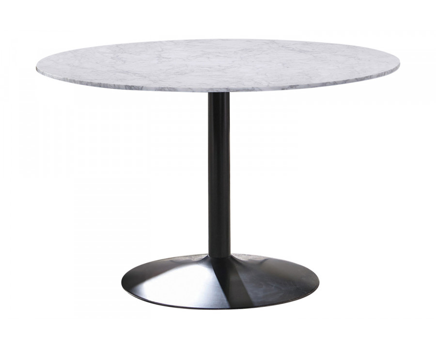 Coaster - Bartole Round Dining Table in White/Matte Black