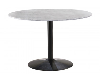 Coaster - Bartole Round Dining Table in White/Matte Black