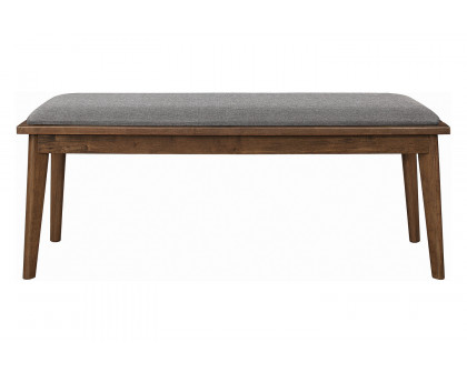 Coaster - Alfredo Upholstered Dining Bench in Gray/Natural Walnut