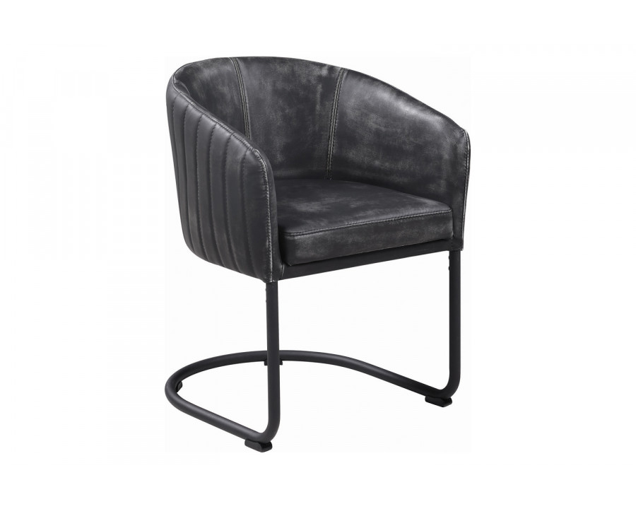 Coaster - Aviano Upholstered Dining Chair in Anthracite/Matte Black