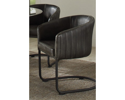 Coaster - Aviano Upholstered Dining Chair in Anthracite/Matte Black