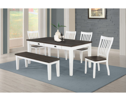 Coaster - Kingman 4-Drawer Dining Table in Espresso/White