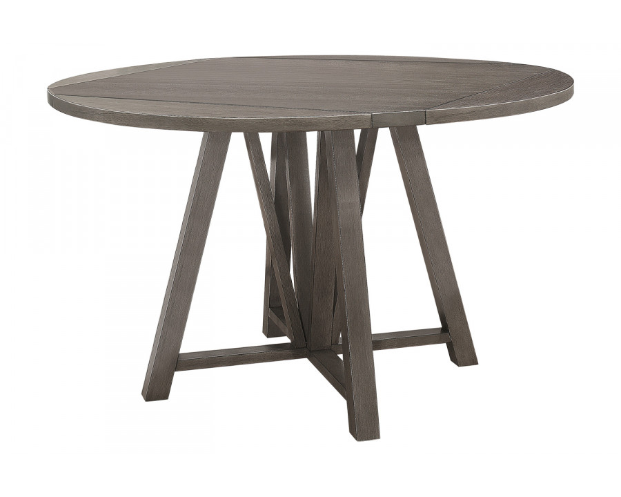 Coaster - Athens Round Counter Height Table With Drop Leaf in Barn Gray