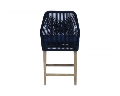 Coaster Athens Woven Rope Back Counter Height Stools (Set Of 2) - Dark Blue