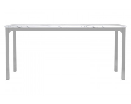 Coaster - Athena Rectangle Dining Table With Marble Top in Chrome