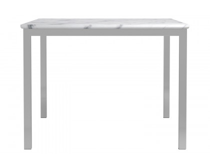 Coaster - Athena Rectangle Dining Table With Marble Top in Chrome