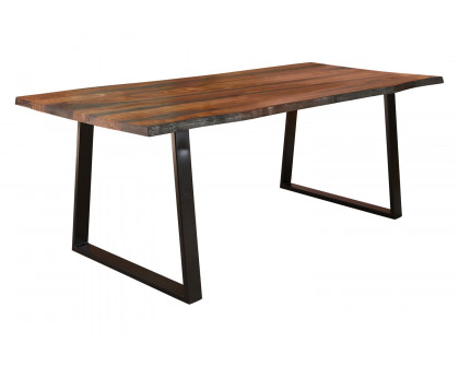 Coaster - Ditman Live Edge Dining Table in Gray Sheesham/Black