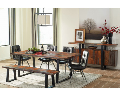 Coaster - Ditman Live Edge Dining Table in Gray Sheesham/Black