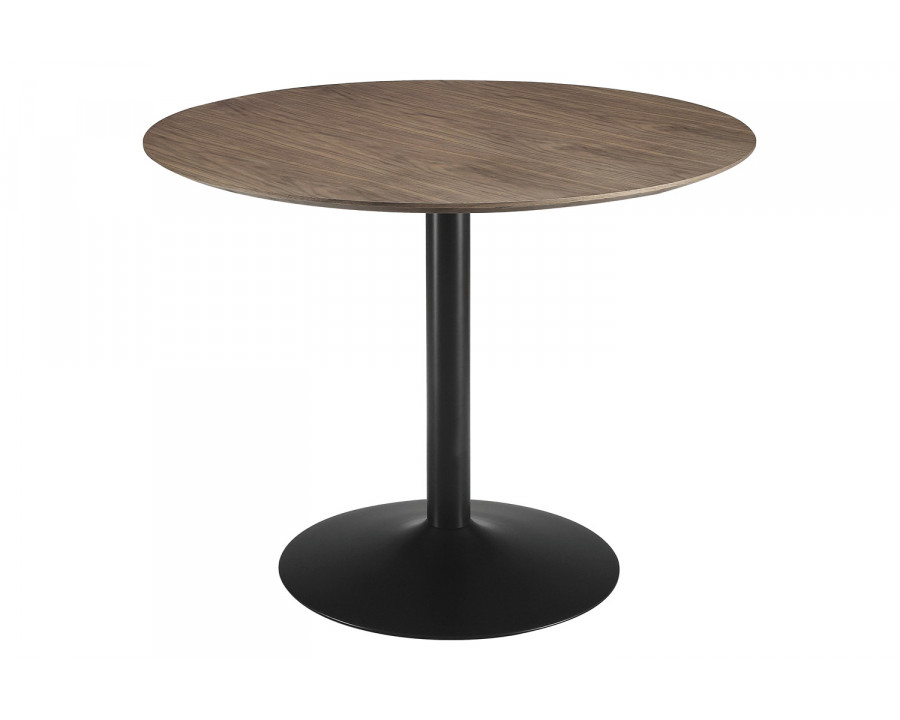 Coaster - Clora Round Dining Table in Walnut/Black