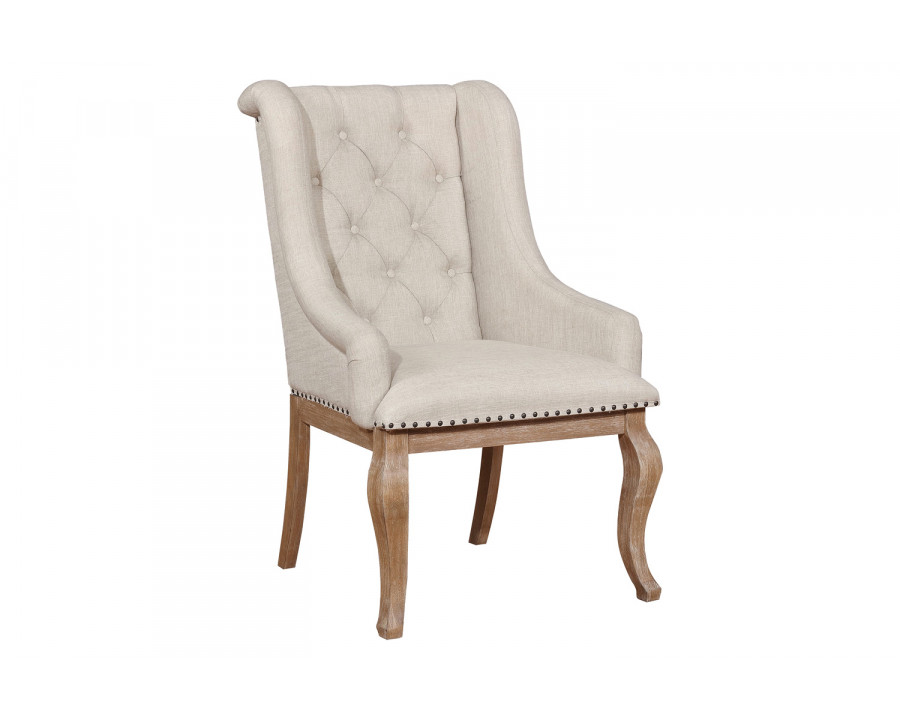 Coaster Brockway Cove Tufted Arm Chairs (Set Of 2) - Cream/Barley Brown