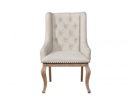 Coaster Brockway Cove Tufted Arm Chairs (Set Of 2) - Cream/Barley Brown