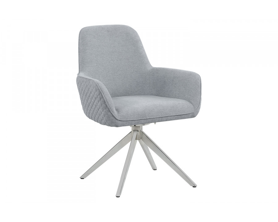 Coaster - Abby Flare Arm Side Chair in Light Gray/Chrome