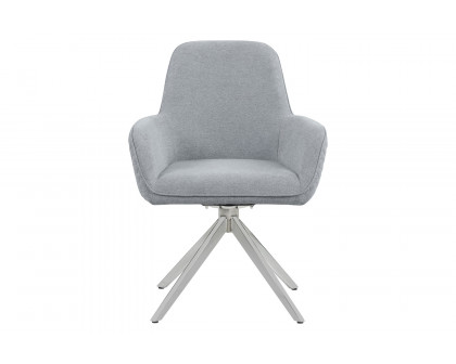 Coaster - Abby Flare Arm Side Chair in Light Gray/Chrome